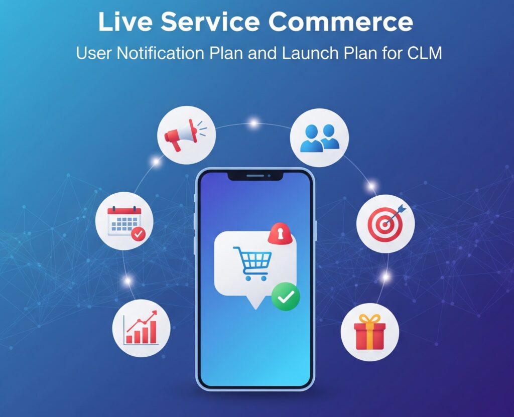 Live Service Commerce - User notification plan and Launch Plan for CLM 1 Live Service Commerce: CLM Notification & Launch Plan